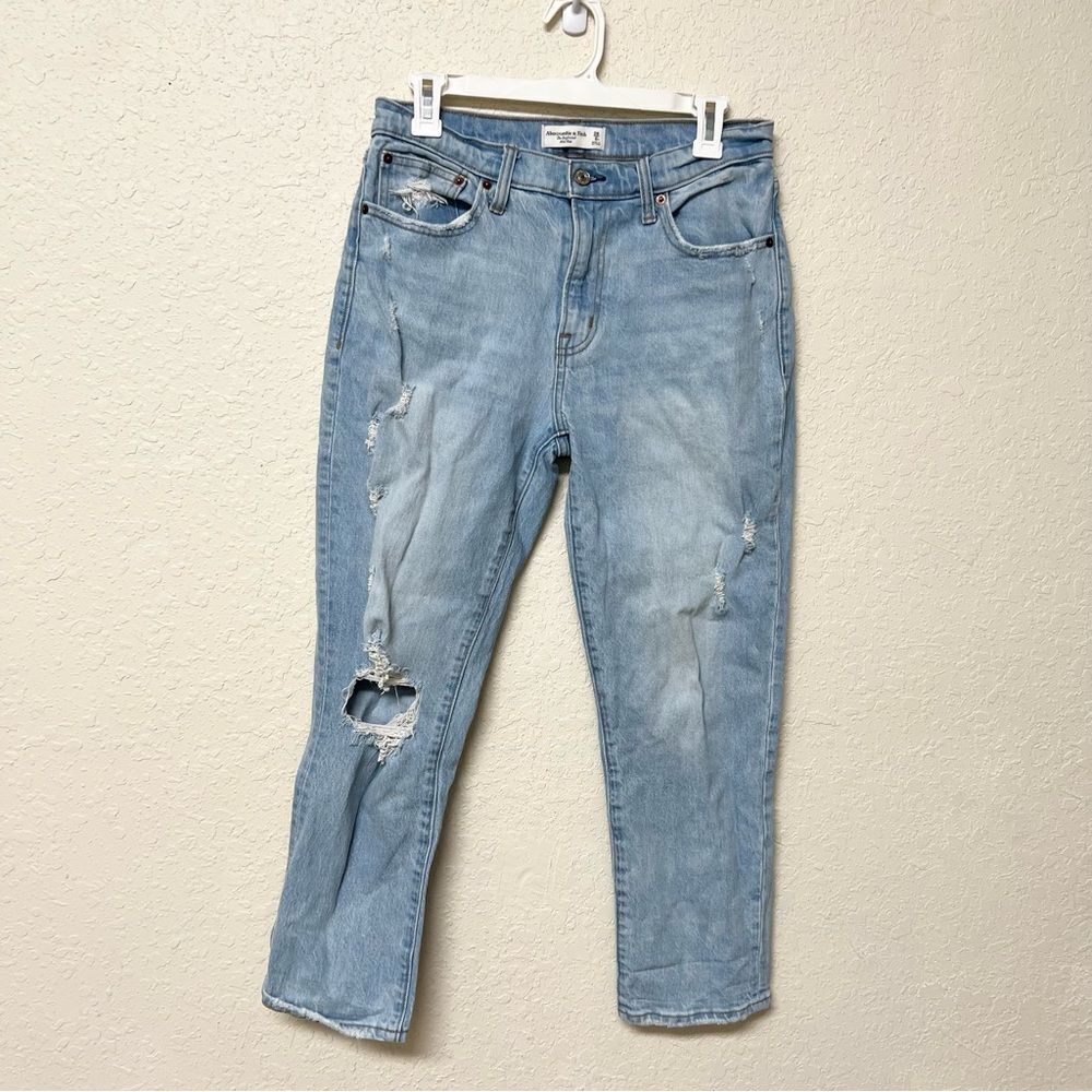 Abercrombie & Fitch Womens Jeans The Boyfriend Mid Rise Distressed Size 28/6R